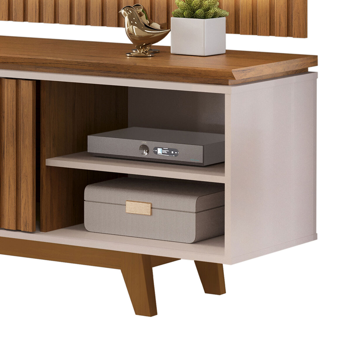 Rack TV Vekkahome Loren Hasta 75" Caf&eacute;