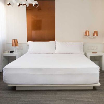 Sábana Encimera Liso Linea Hotel 200 Hilos 1,5 Plazas Blanco