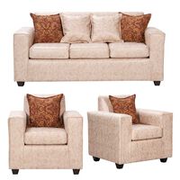 Juego de Living Black Factory Ezeiza Sofá 3 Cuerpos + Dos Sillones 1 Cuerpo Beige