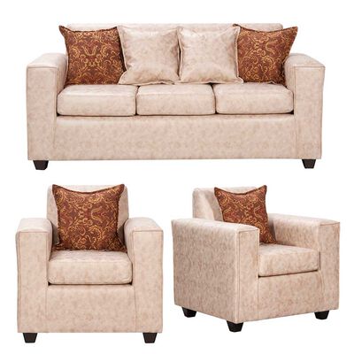 Juego de Living Black Factory Ezeiza Sofá 3 Cuerpos + Dos Sillones 1 Cuerpo Beige