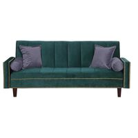 Futón Black Factory Vanguardia 3 Cuerpos Verde Gris