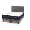 Cama Europea CIC Base Dividida 2 Plazas Premium + Respaldo Kavery