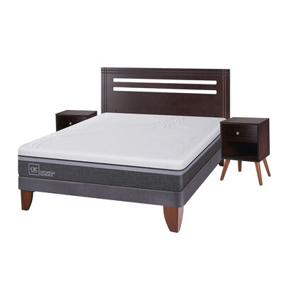 Imagen 2 del producto Cama Europea CIC 2 Plazas Ortopedic Advance + Respaldo + 2 Veladores New Munich