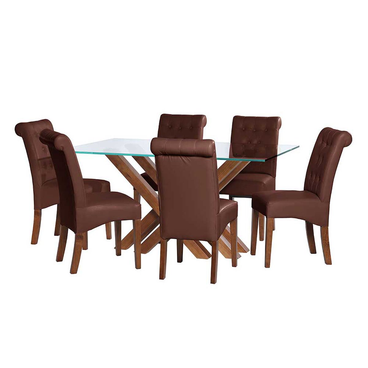 Juego de Comedor Latam Home Merida 6 Sillas Chocolate