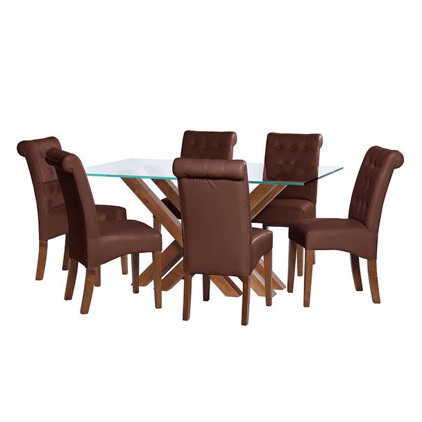 Juego de Comedor Latam Home Merida 6 Sillas Chocolate