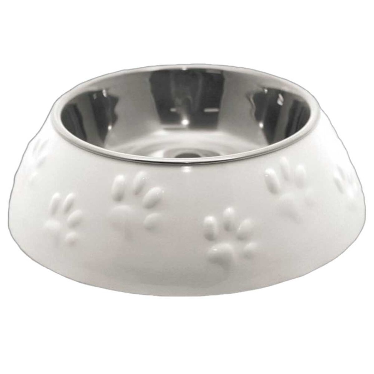 Plato Huellitas Blanco Para Perro M Mascan