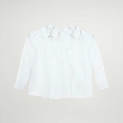 Pack 2 Camisa Escolar Ni&ntilde;o Talla S a XL Crescendo