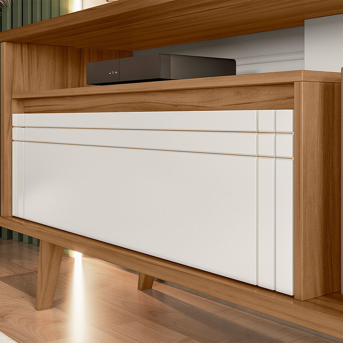 Rack TV Home Mobili Spot Hasta 60" Beige Blanco