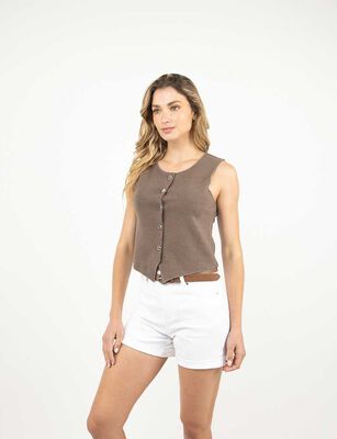 Imagen 1 del producto Polera Sin Mangas Mujer Zibel Cafe, Crudo, Negro