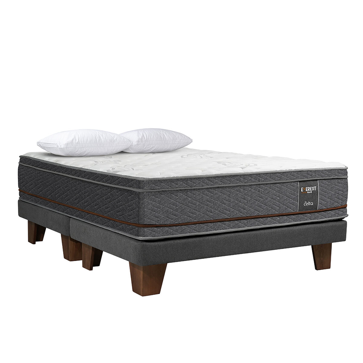 Cama Europea Celta Everest Copper Black King + 2 Almohadas Cotton 50 x 90 cm