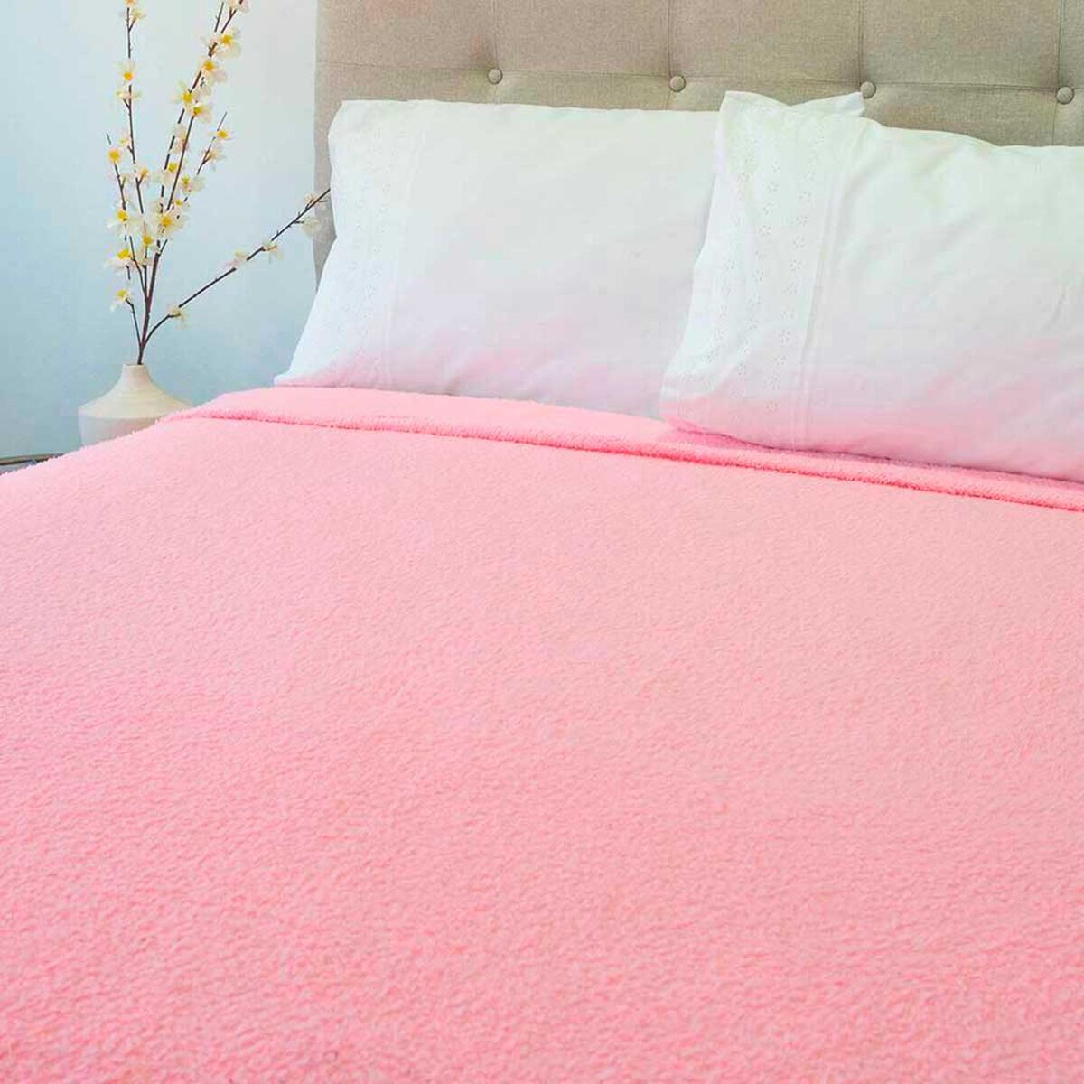 Frazada Poli&eacute;ster Doral King Deluxe Rosado