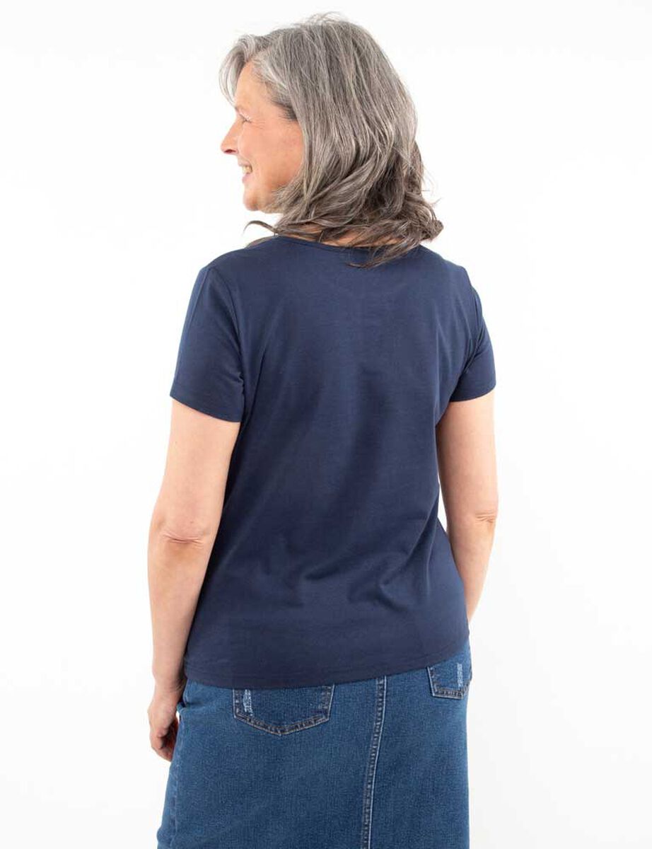 Polera Con Estampado Manga Corta Mujer Portman Club