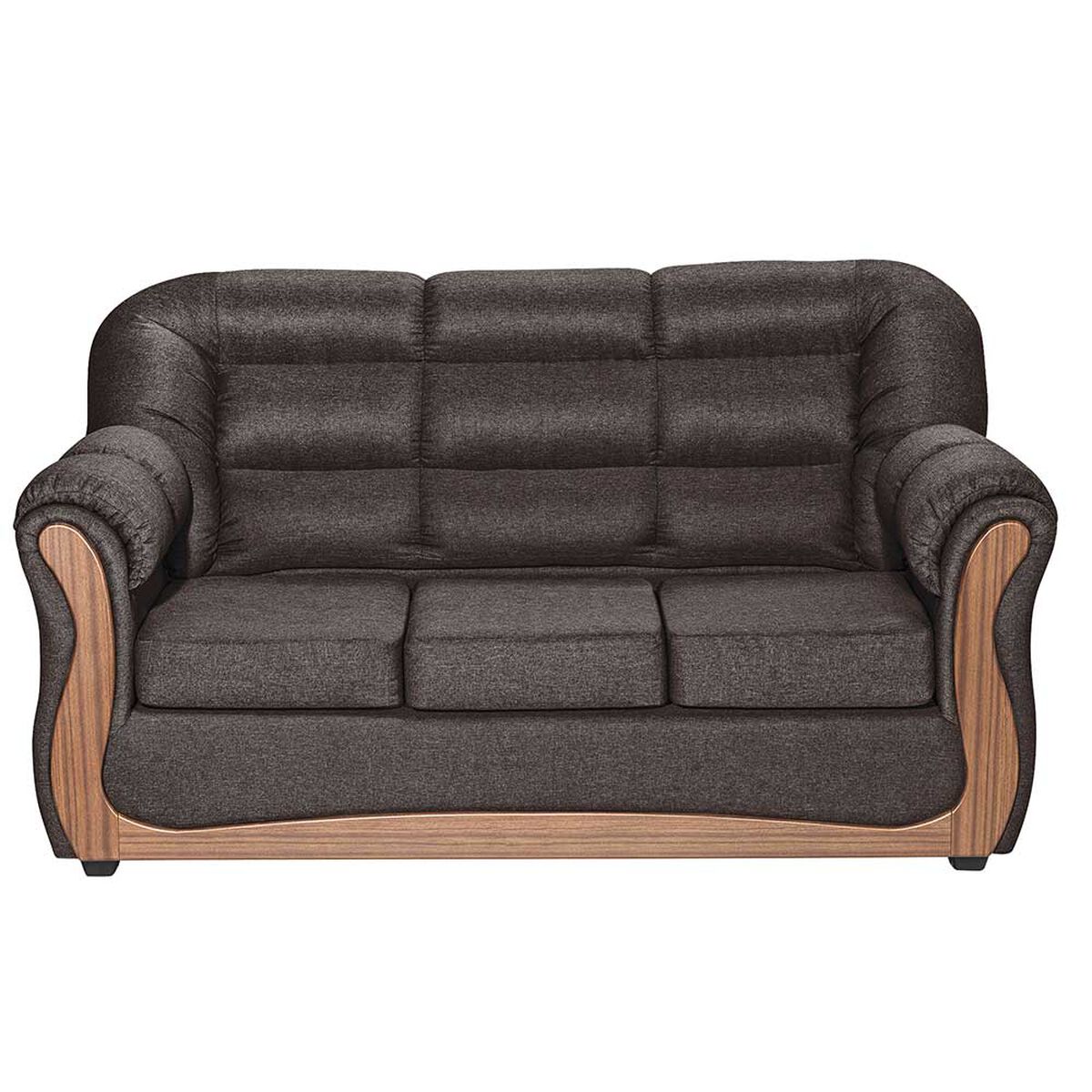 Juego de Living Muebles M&E Valdivia  Sofá 3 Cuerpos + Dos Sillones 1 Cuerpo Chocolate