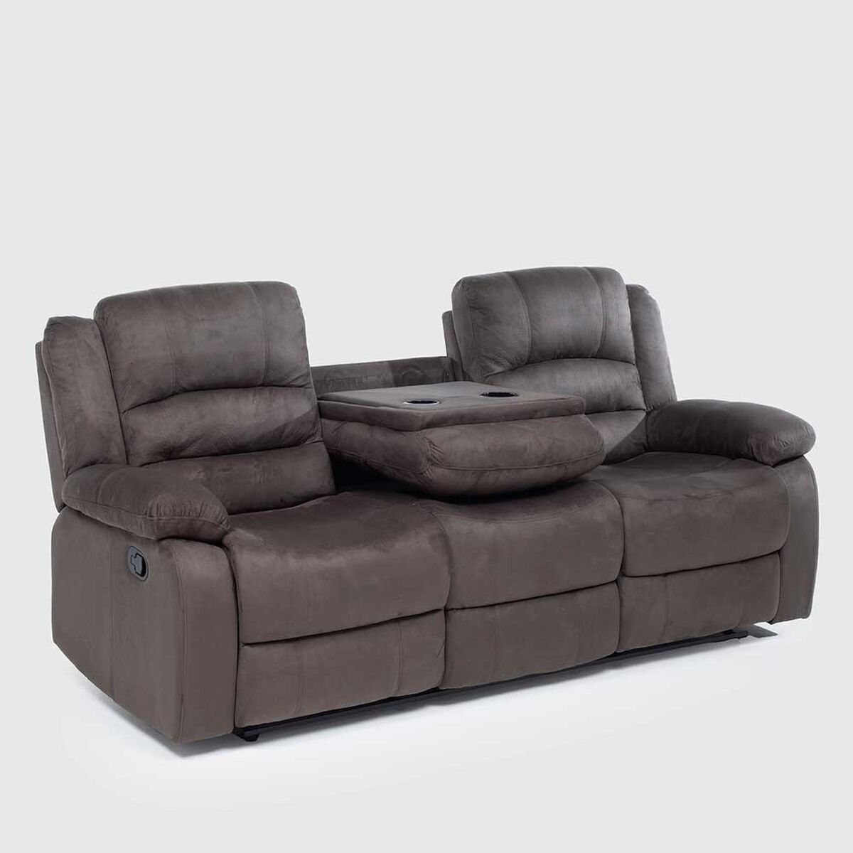 Juego de Living Reclinable Daniels Sof&aacute; 3 Cuerpos + 2 Bergers Martell Gris