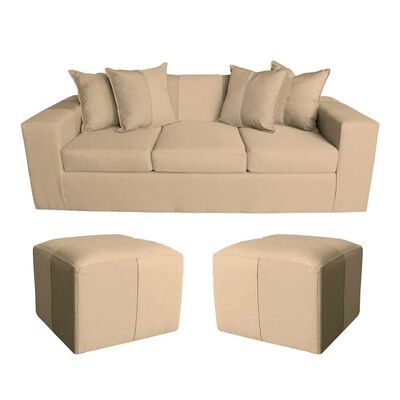 Imagen 1 del producto Sofa + 2 Pouff A&M Home Maxi Beige