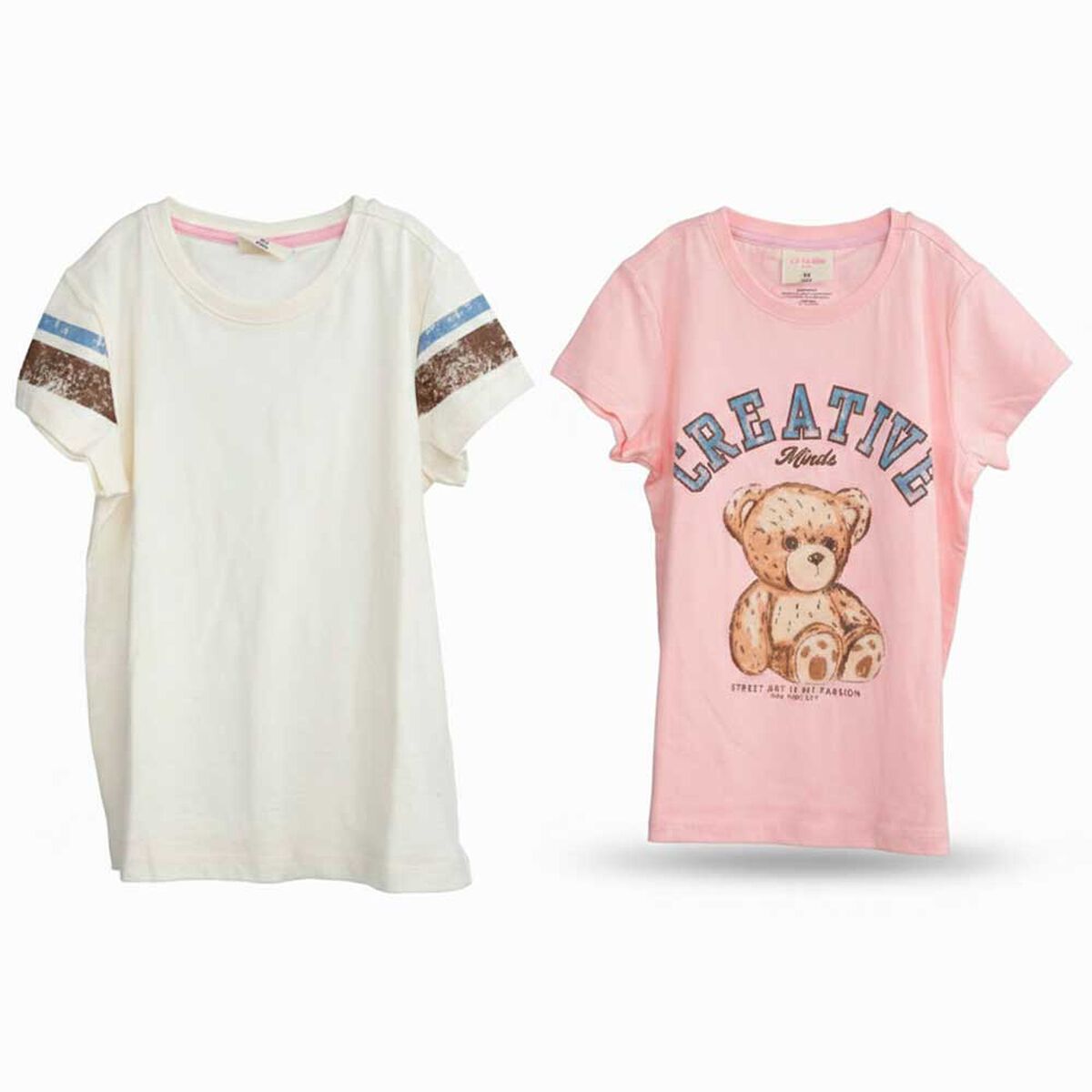 Pack 2 Polera Manga Corta de Algod&oacute;n Ni&ntilde;a Chess