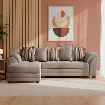 Sof&aacute; Seccional Izquierdo Living Factory Mustang 4 Cuerpos Caramelo