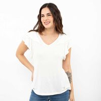 Polera Manga Corta Mujer Zibel Crudo