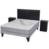 Cama Europea 2 Plazas  Threrapedic Más Gris + Set Maderas  Florencia