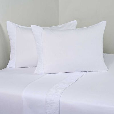 Juego de Sábanas American Family 2 Plazas Plizada Blanco