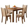 Juego de Comedor Vekkahome Leone 4 Sillas Caf&eacute;
