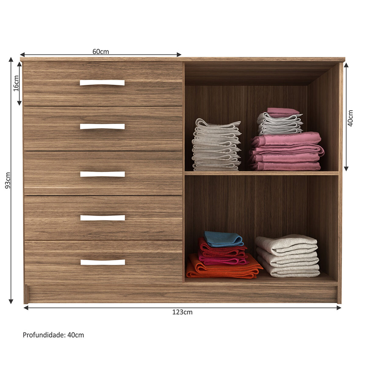 Cómoda Exit Ciprés CP25D 5 Cajones