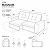 Sof&aacute; Retr&aacute;ctil Reclinable Mons Magnum 3 Cuerpos Boucl&eacute; Cinza