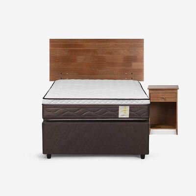 Diván Rosen 1,5 Plazas New Style 4 Plus + Respaldo + Velador Tabor