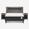 Cama Europea Rosen 2 Plazas New Style 6 + Respaldo Ferrera Gris + 2 Veladores
