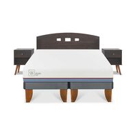 Cama Europea CIC Base Dividida 2 Plazas Excellence Plus + Respaldo + 2 Veladores Gales
