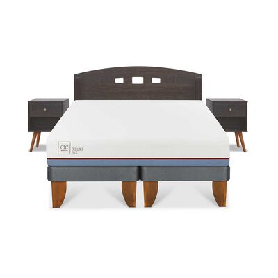 Imagen 1 del producto Cama Europea CIC Base Dividida 2 Plazas Excellence Plus + Respaldo + 2 Veladores Gales