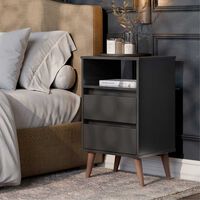 Velador Onessta Roma 2 Cajones Negro