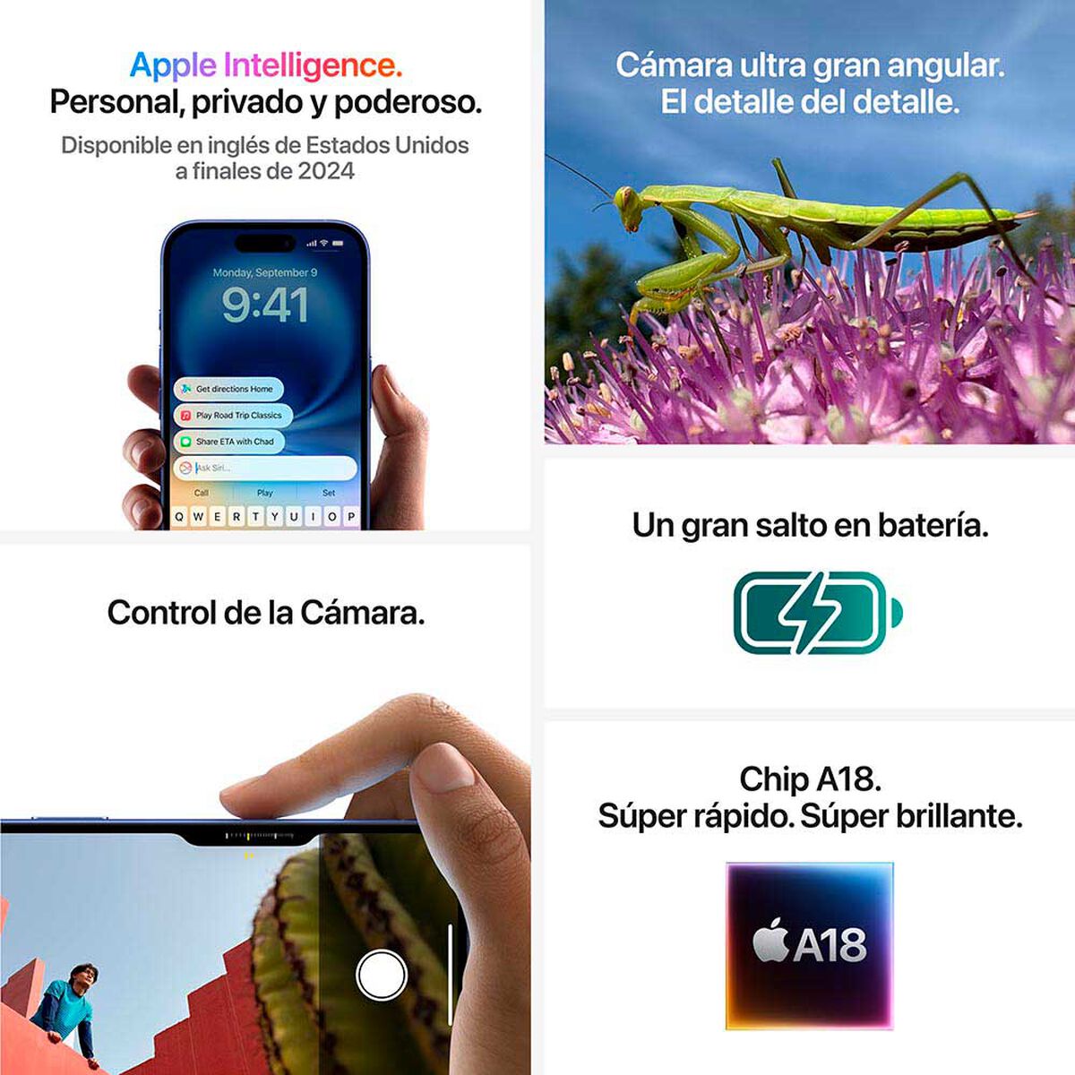 Apple Smartphone iPhone 16 128GB Blanco 6,1" Liberado