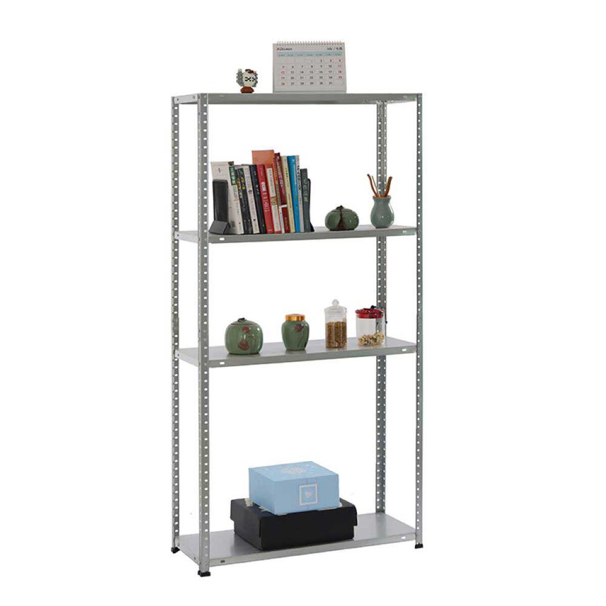 Estante Metálico Metalbrein MB1457030G 4 Repisas Ajustable Gris