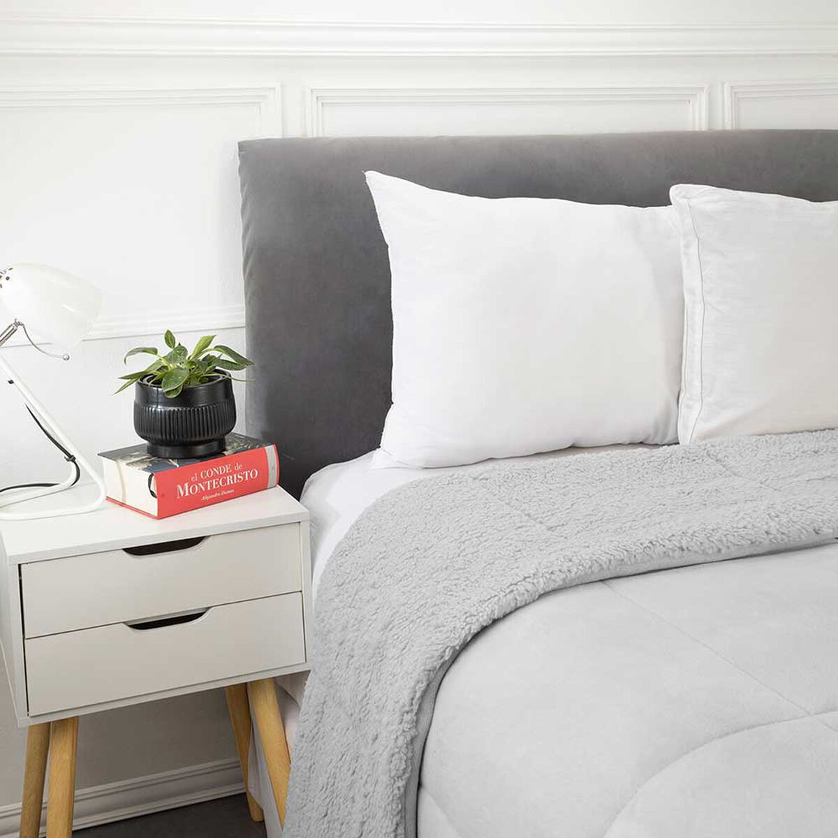 Plumón Coral Sherpa Casanova 2 Plazas Gris