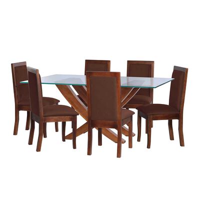 Imagen 1 del producto Juego de Comedor Latam Home Alicante 6 Sillas Chocolate