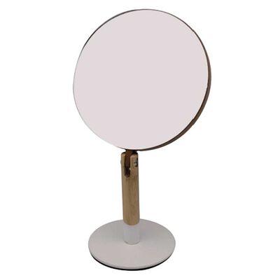 Espejo de Mesa Madera Vgo Circular 22 cm Beige