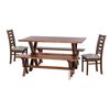 Juego de Comedor Latam Home Sevilla Murcia 2 Sillas + 2 Bancas Lino Gris Claro