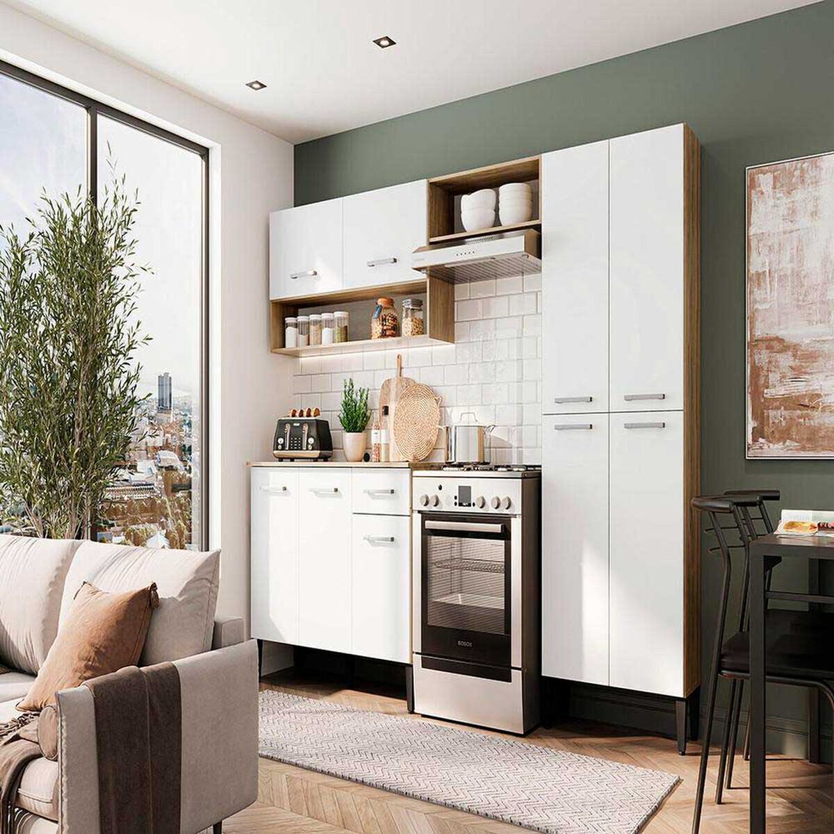 Mueble de Cocina Roca Arizona 1 Caj&oacute;n 9 Puertas Blanco