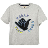 Polera Manga Corta Niño Chess gris, menta