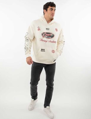 Imagen 2 del producto Poleron Hoodie Hombre Icono Blanco, Negro