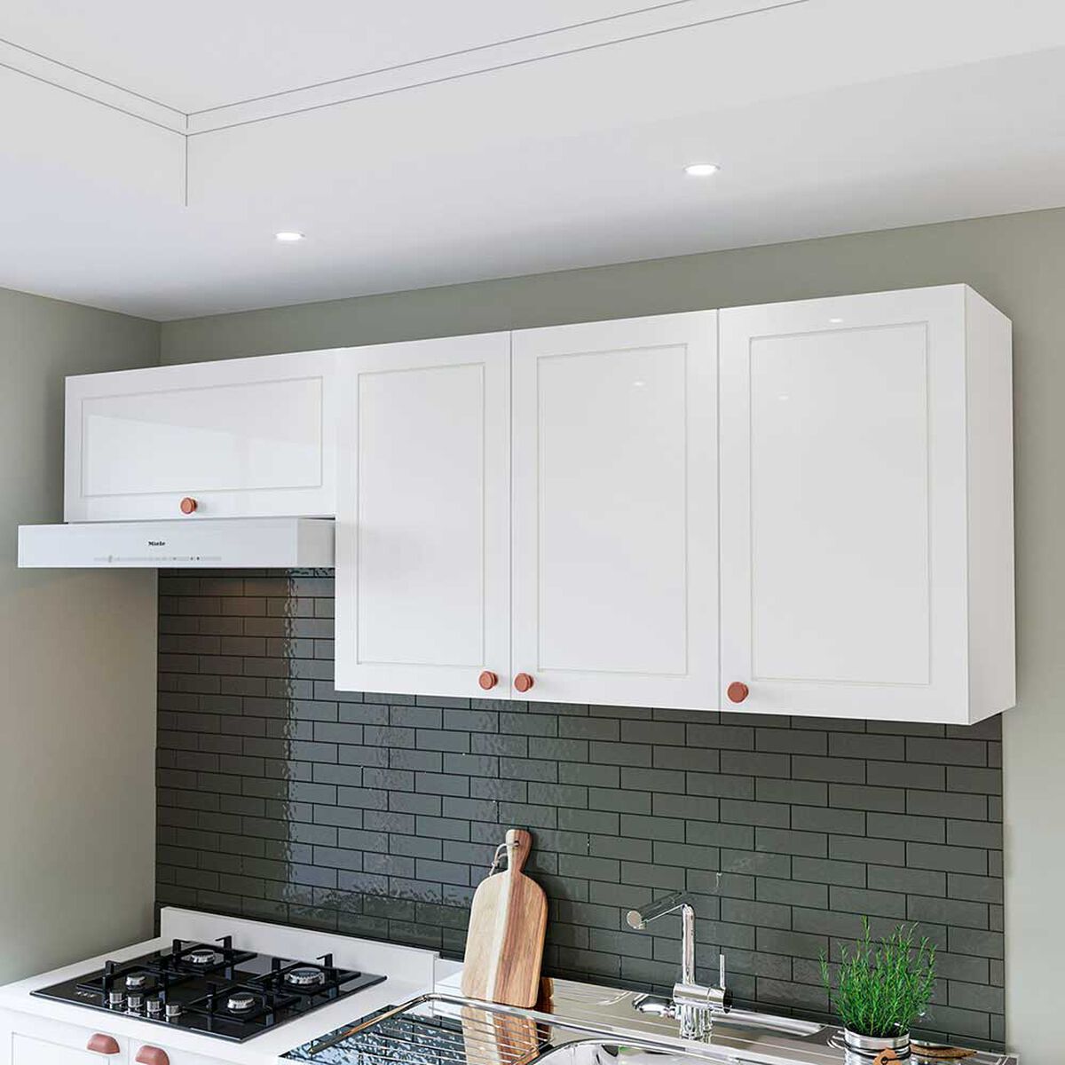 Mueble Aereo de Cocina Royal Vekkahome 4 Puertas Blanca