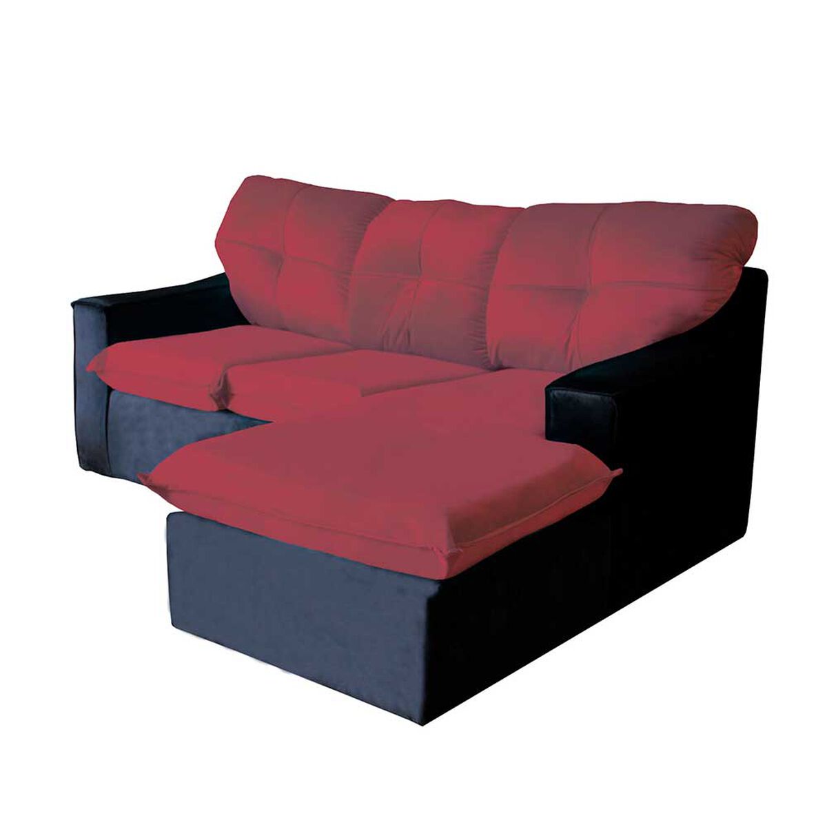 Sof&aacute; Modular Muebles MYM Genoveva 4 Cuerpos Burdeo Negro