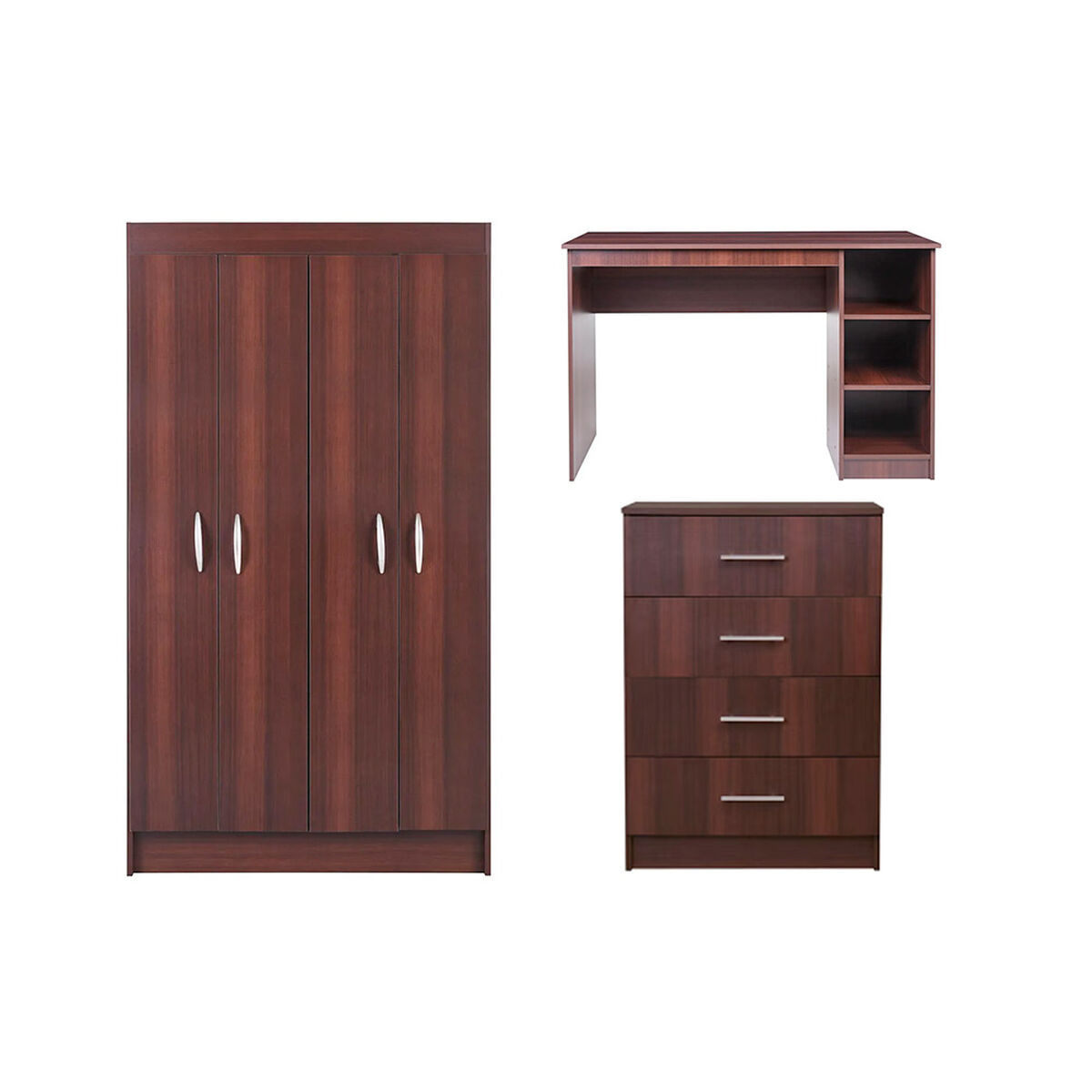 Combo Closet Bagua + C&oacute;moda + Escritorio CIC Caf&eacute;