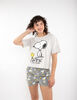 Pijama Corto de Algodón Mujer Snoopy