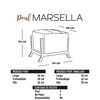 Pouf Latam Home Marsella Tela Velvet Azul Petróleo