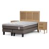 Cama Europea Rosen Base Dividida King New Style 6 + Respaldo + 2 Veladores Charles