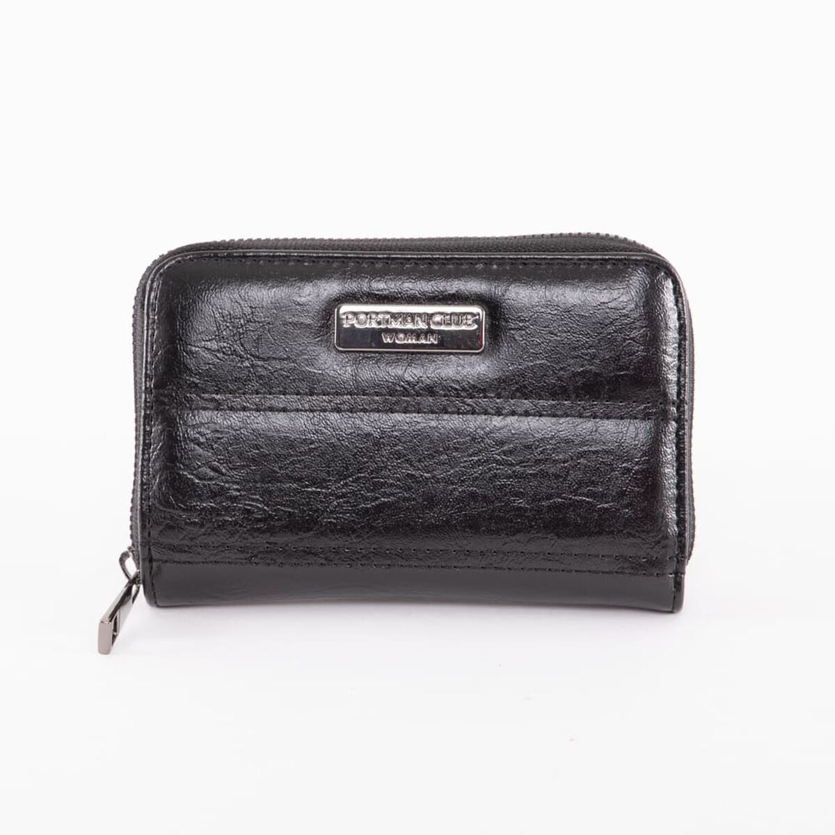 Billetera Lisa Negra Eco Cuero Mujer Portman Club