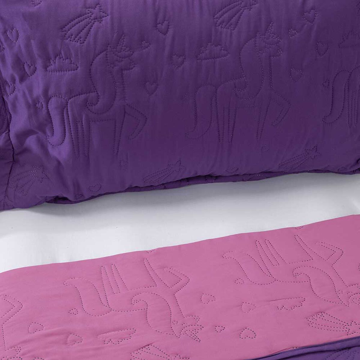 Cubrecama Bicolor Casanova Kids 1,5 Plazas Unicorn