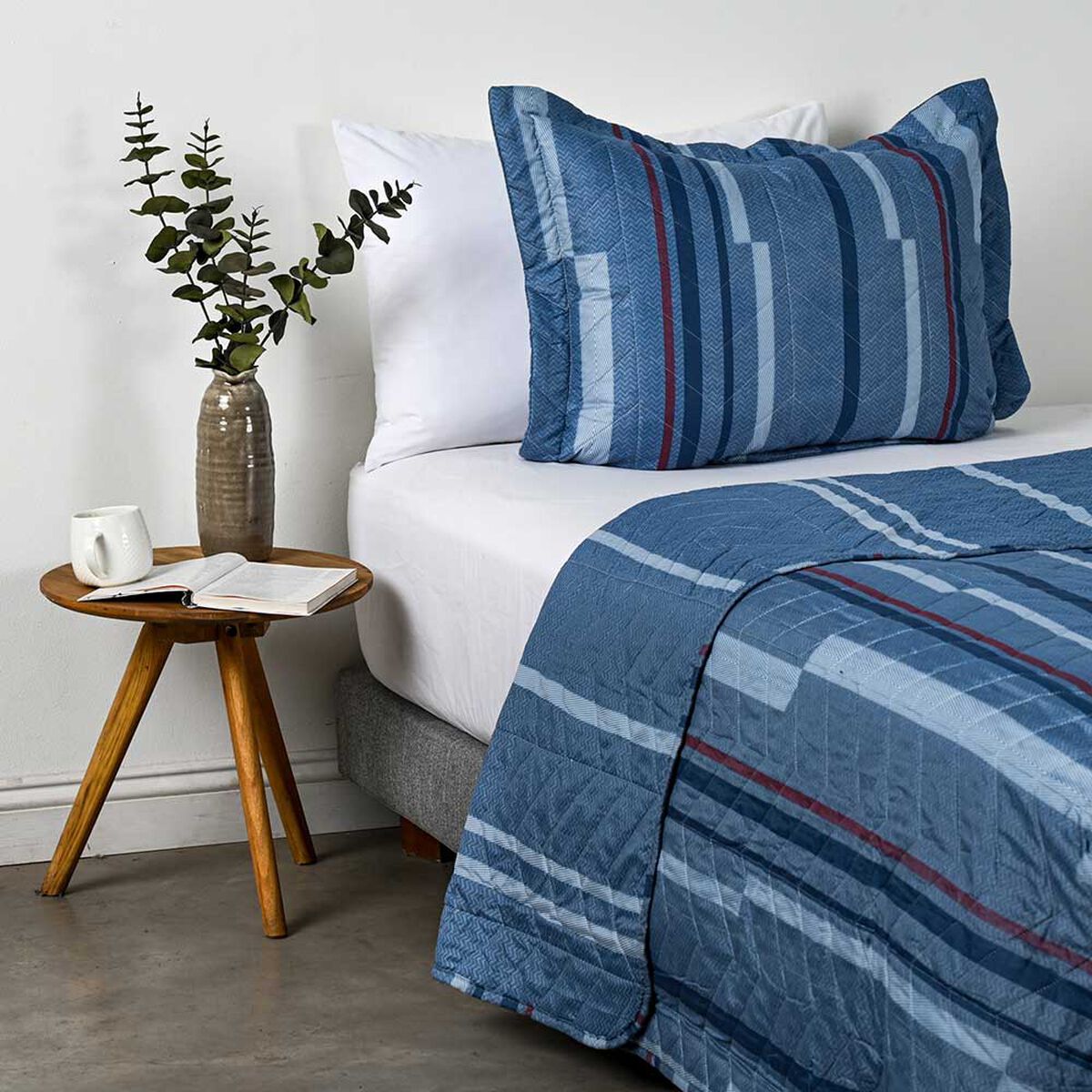 Quilt Estampado American Family 1,5 Plazas Marine